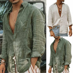 Men's Casual Cotton Linen Shirt