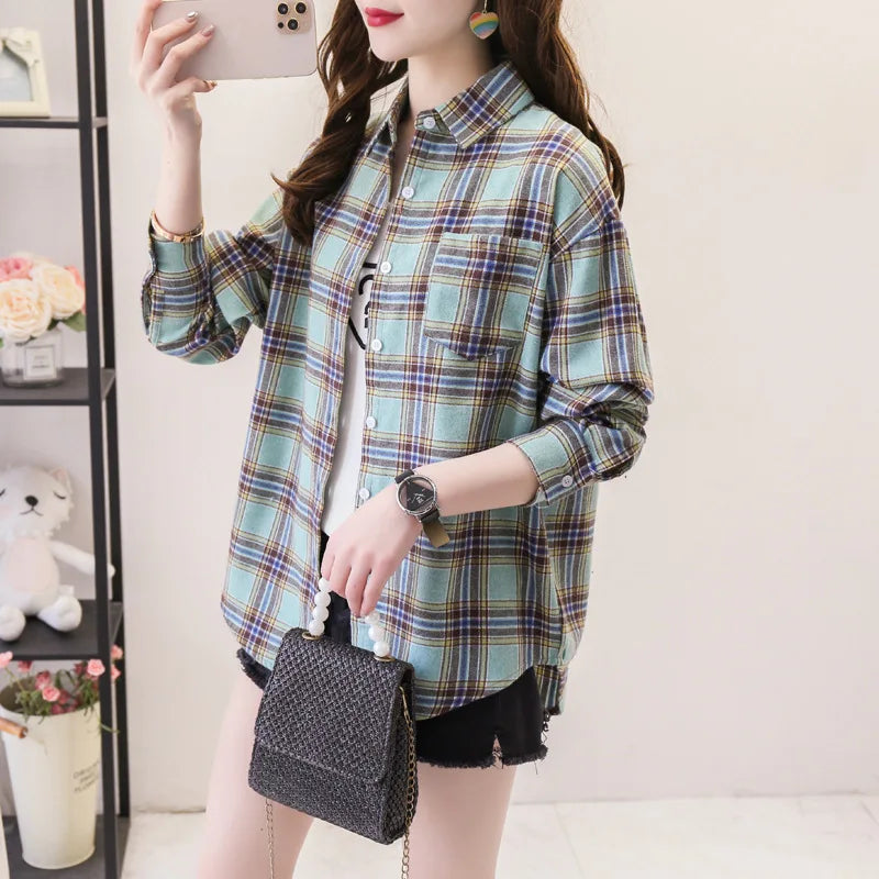 Women's Red and Black Flannel Plaid Shirt