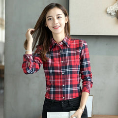 Women's Plus Size Plaid Flannel Shirt