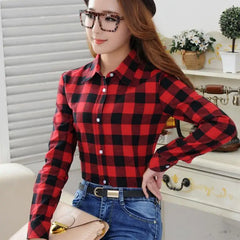 Women's Plus Size Plaid Flannel Shirt