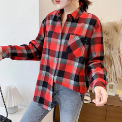 Women's Elegant Plaid Shirt