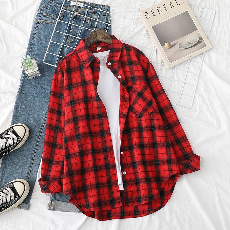 Women's Exquisite Flannel Plaid Shirt