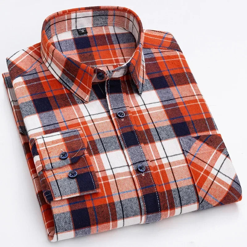 Men's Cotton Plaid Oversized Shirt