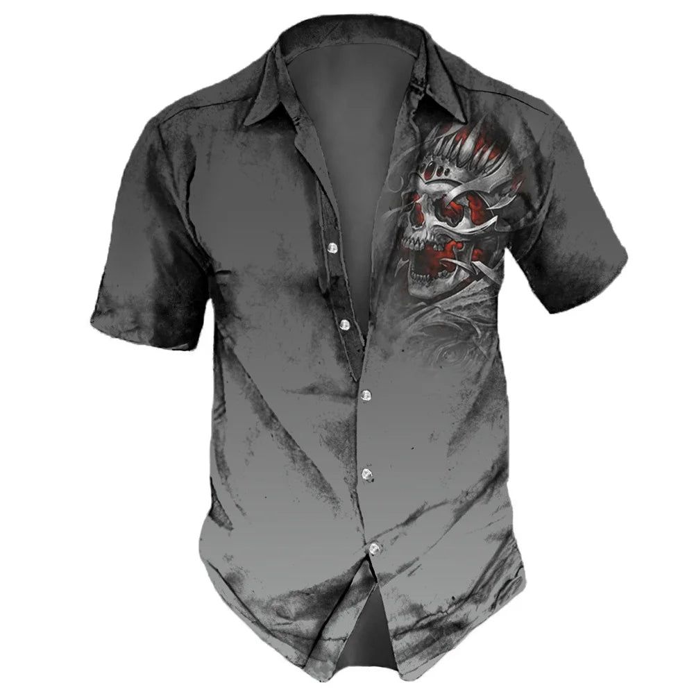 Men's Skull Print Hawaiian Shirt