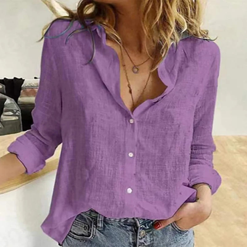 Women's Elegant Cotton Linen Shirt