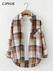 Vintage Flannel Plaid Shirt for Women