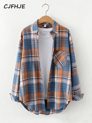 Vintage Flannel Plaid Shirt for Women