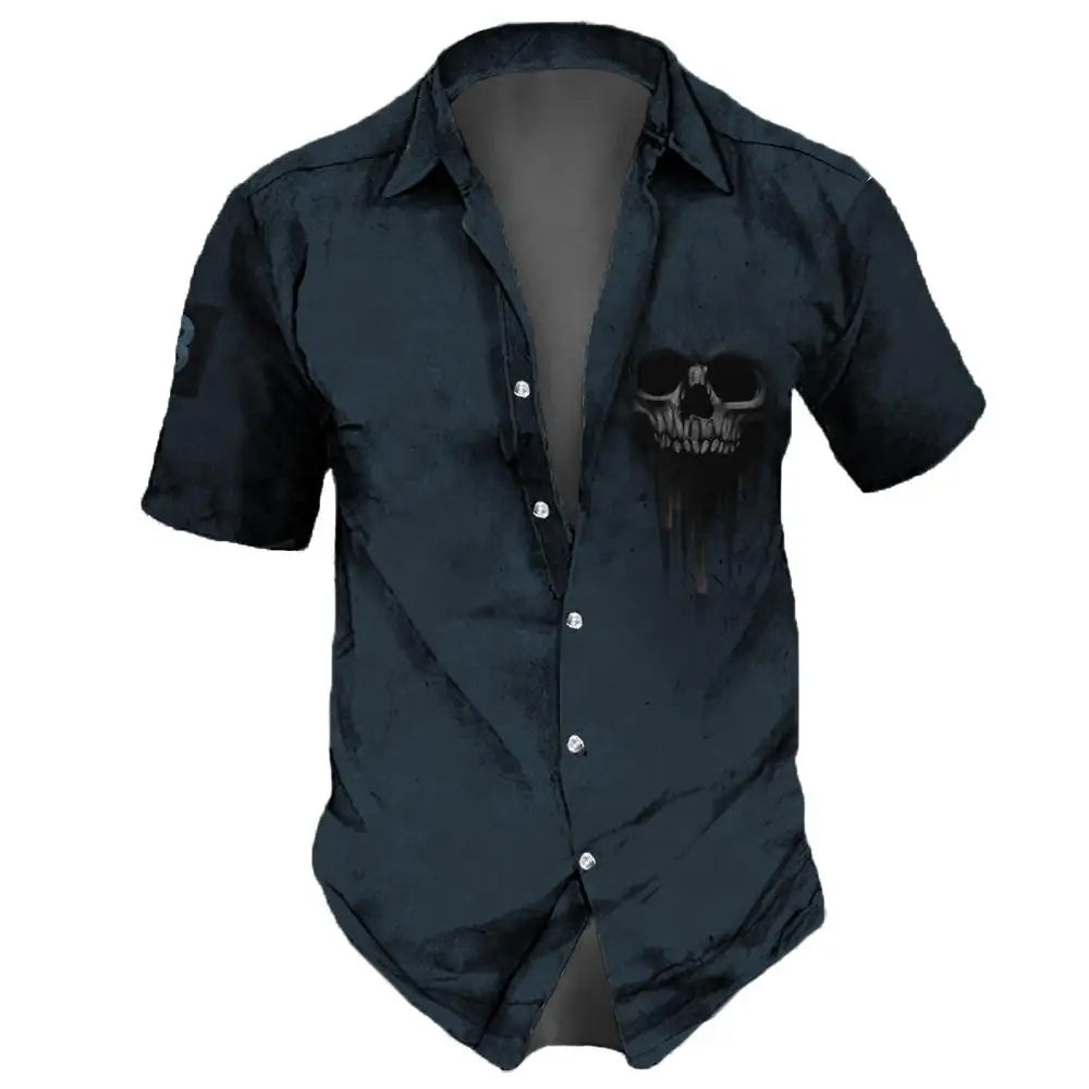 Men's Skull Print Hawaiian Shirt