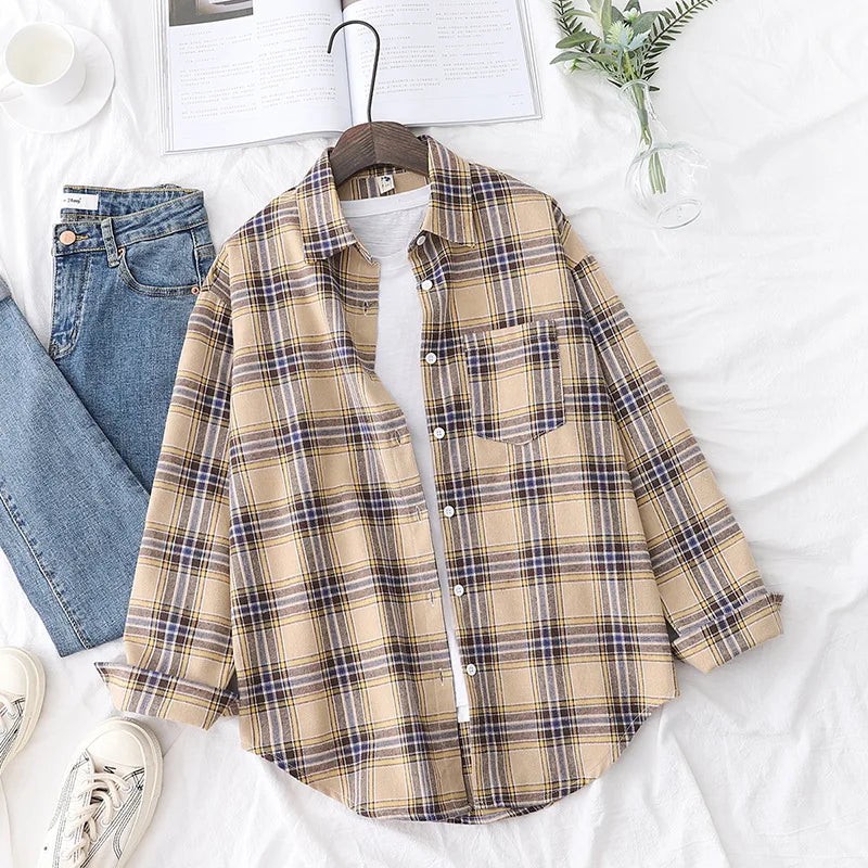 Women's Loose Casual Plaid Shirt