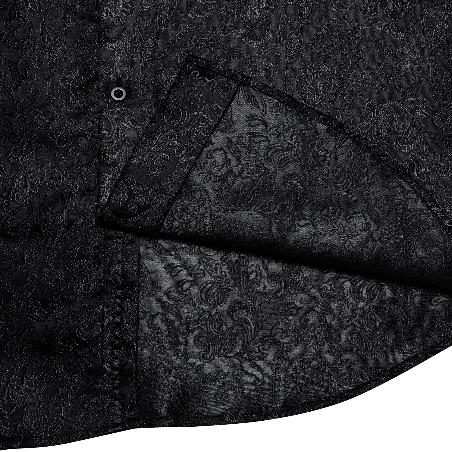 Men's Black Paisley Silk Dress Shirt