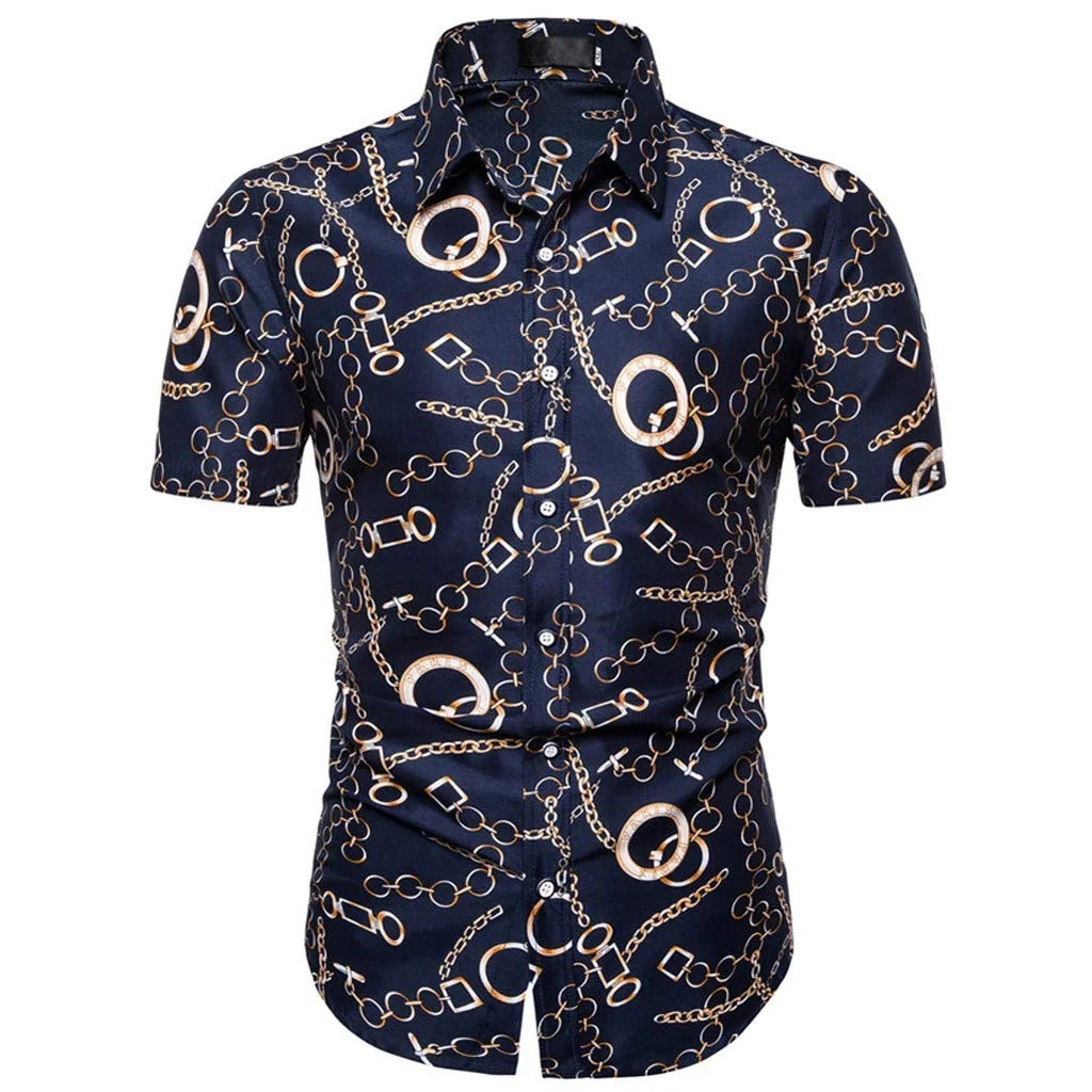 Royal Blue Short Sleeve Men's Summer Shirt