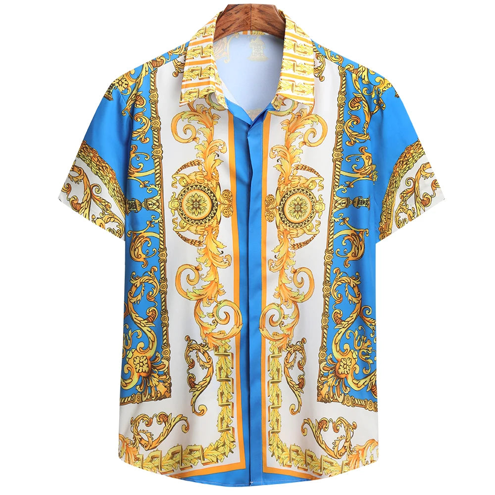 Royal Blue Short Sleeve Men's Summer Shirt