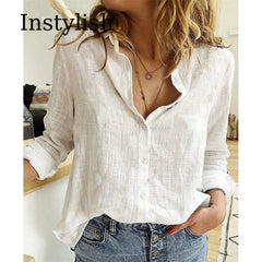 Women's Elegant Cotton Linen Shirt