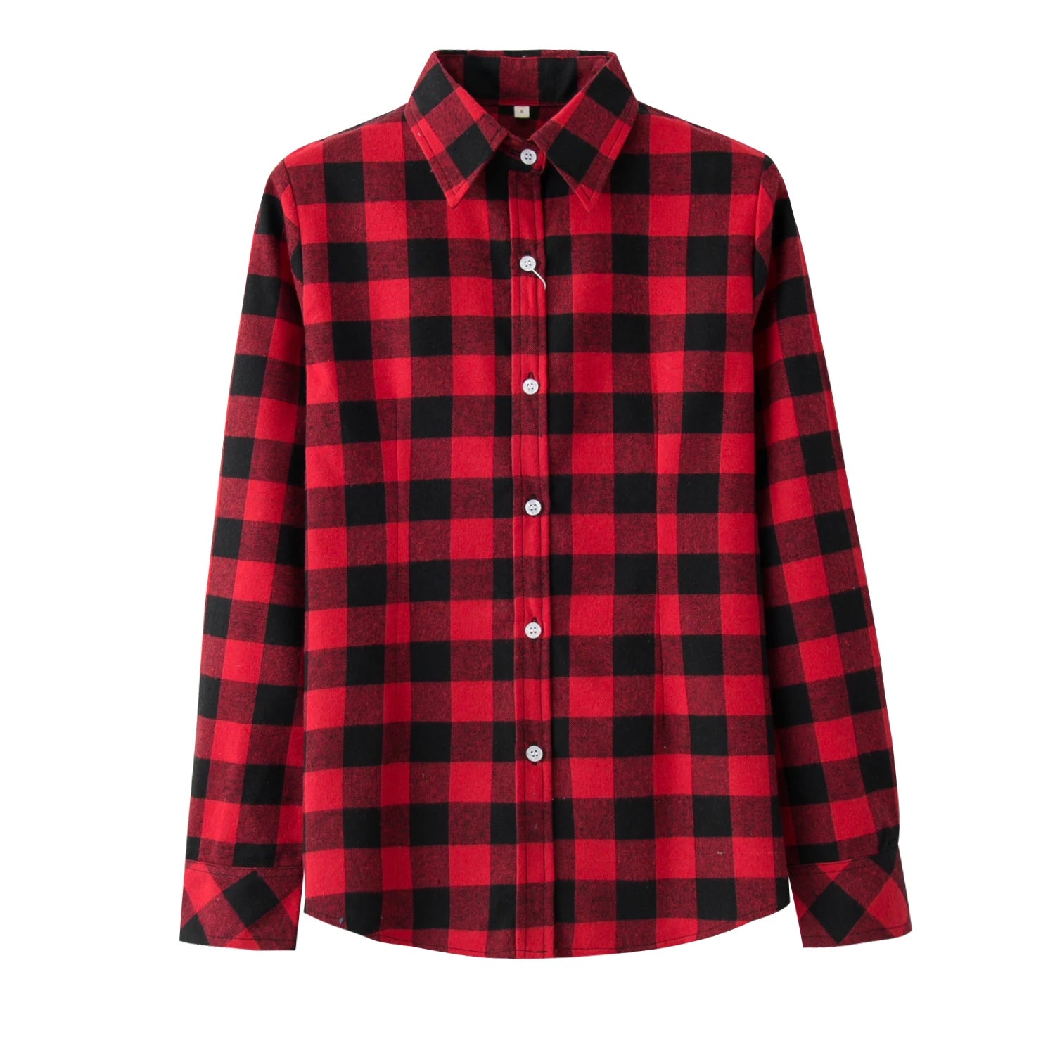 Women's College Style Fine Cotton Plaid Shirt