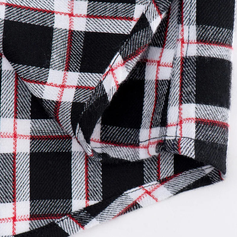 Men's Brushed Red Plaid Flannel Shirt