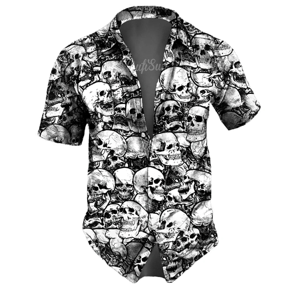 Men's Skull Print Hawaiian Shirt