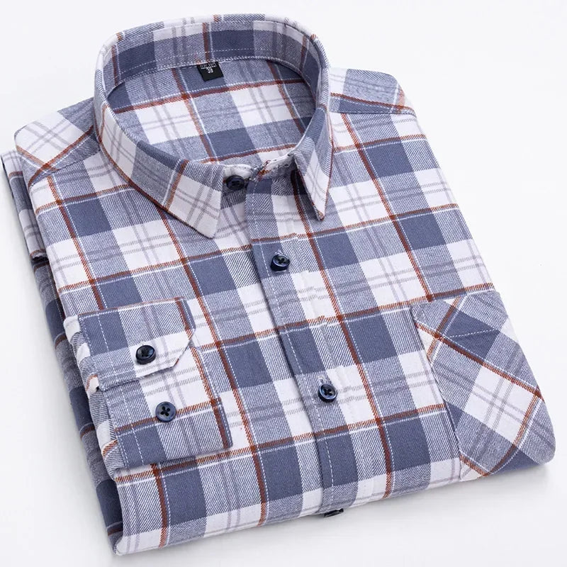 Men's Cotton Plaid Oversized Shirt