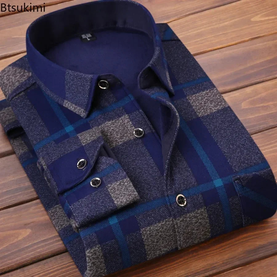 Men's Winter Plaid Flannel Shirt