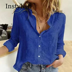 Women's Elegant Cotton Linen Shirt