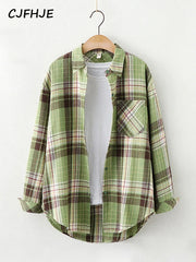 Vintage Flannel Plaid Shirt for Women