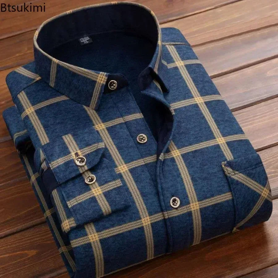 Men's Winter Plaid Flannel Shirt