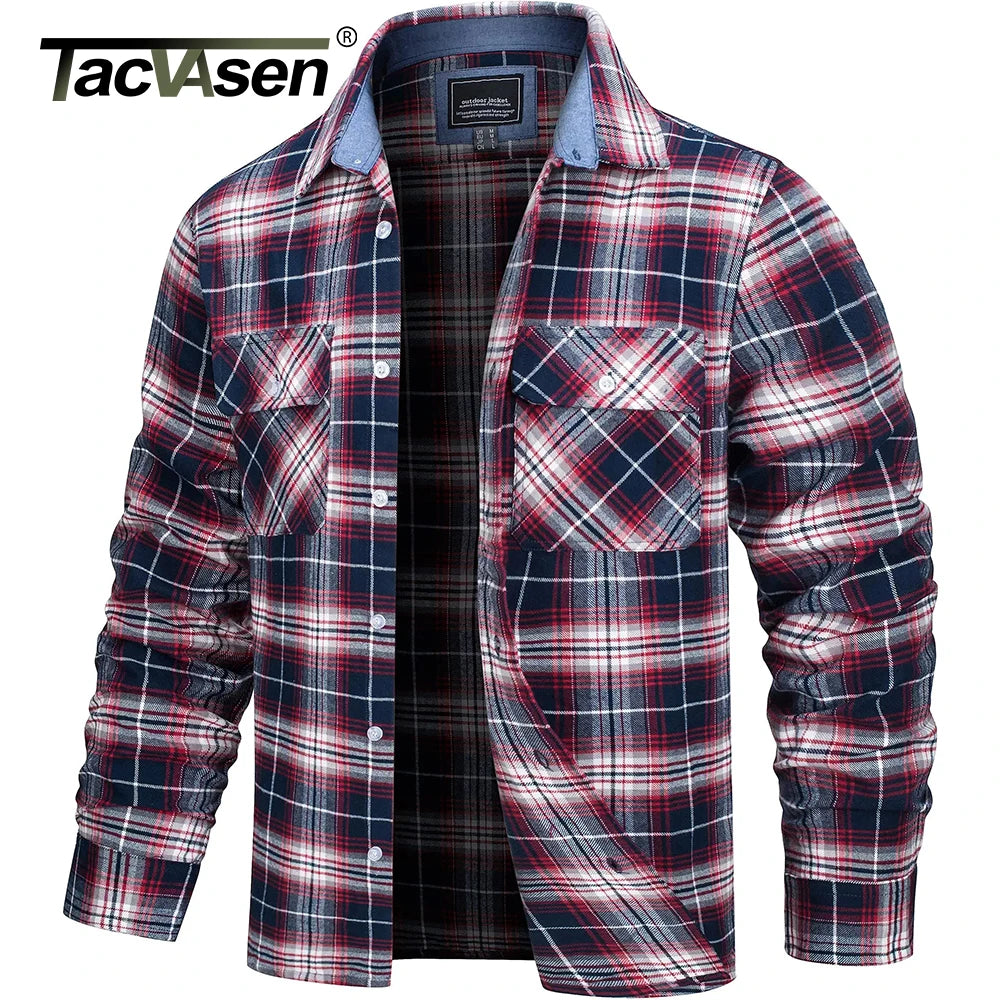 Men's Oversize Lightweight Plaid Shirt Jacket