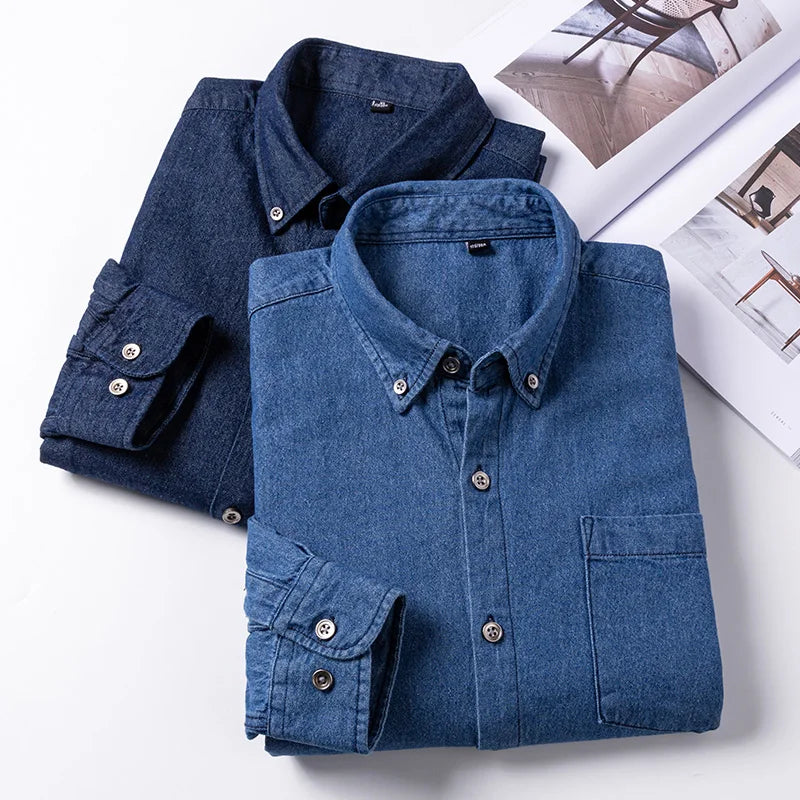 Classic Denim Long-Sleeve Shirt