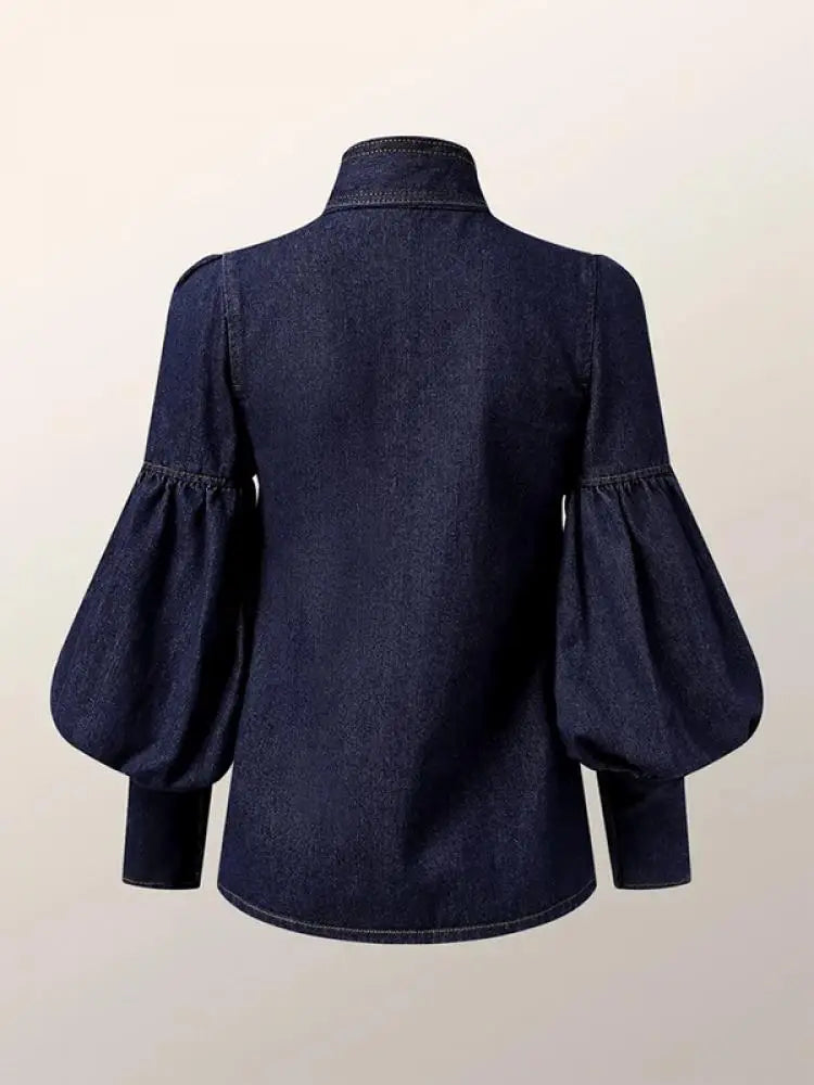 Women's Bow-Embellished High Neck Blouse