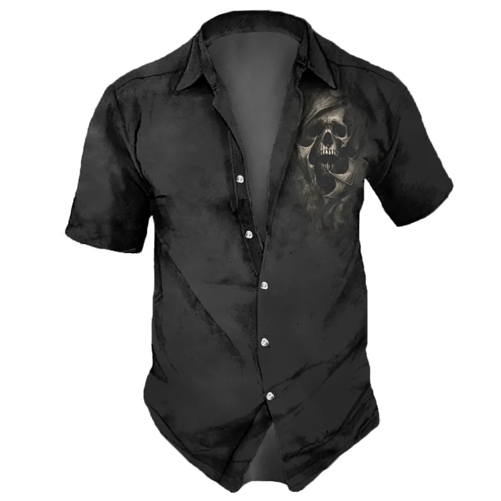 Men's Skull Print Hawaiian Shirt