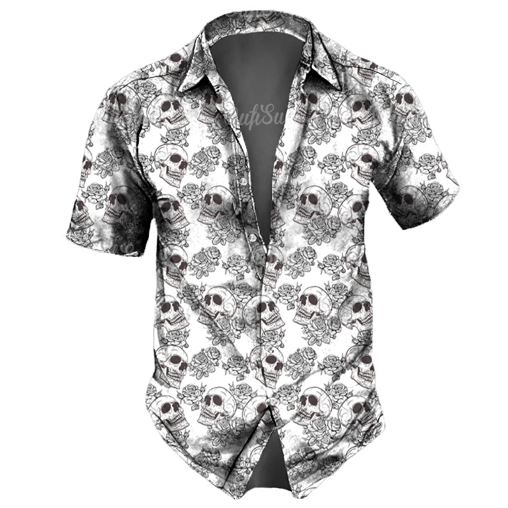 Men's Skull Print Hawaiian Shirt