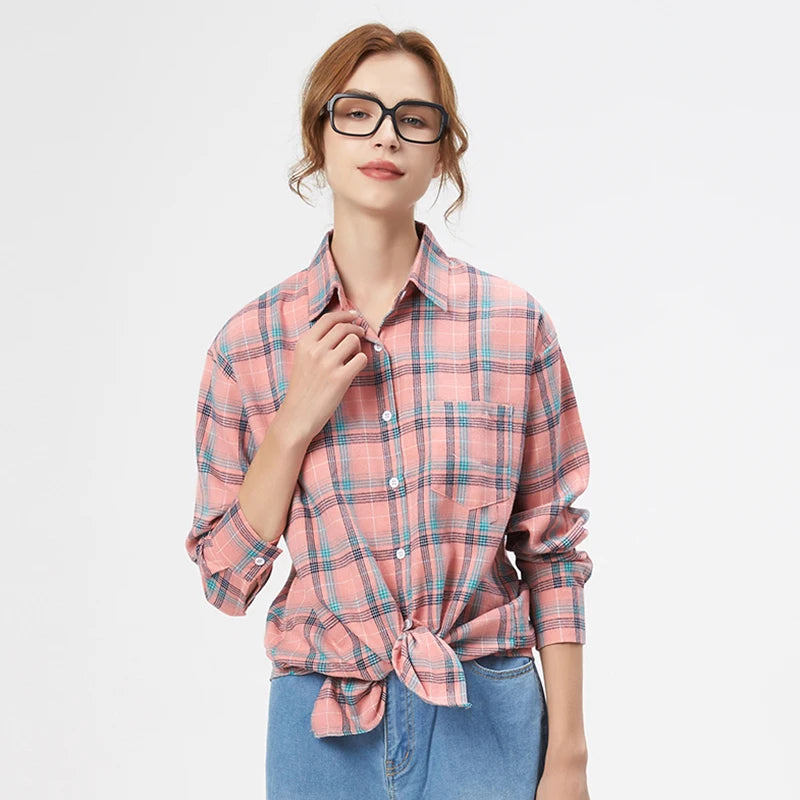 Women's Loose Casual Plaid Shirt