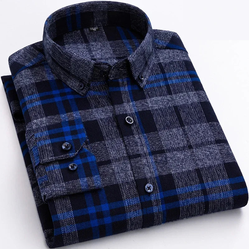 Men's Cotton Plaid Oversized Shirt