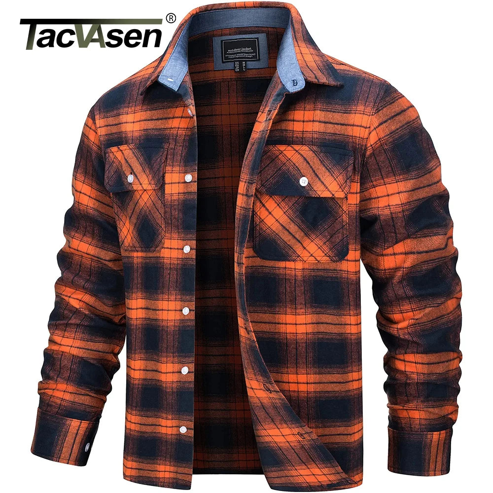 Men's Oversize Lightweight Plaid Shirt Jacket