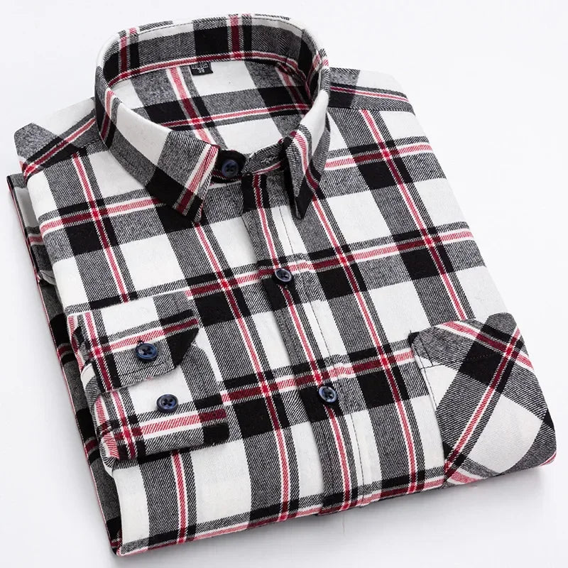 Men's Cotton Plaid Oversized Shirt