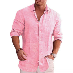 Men's Cotton Linen Long Sleeve Shirt