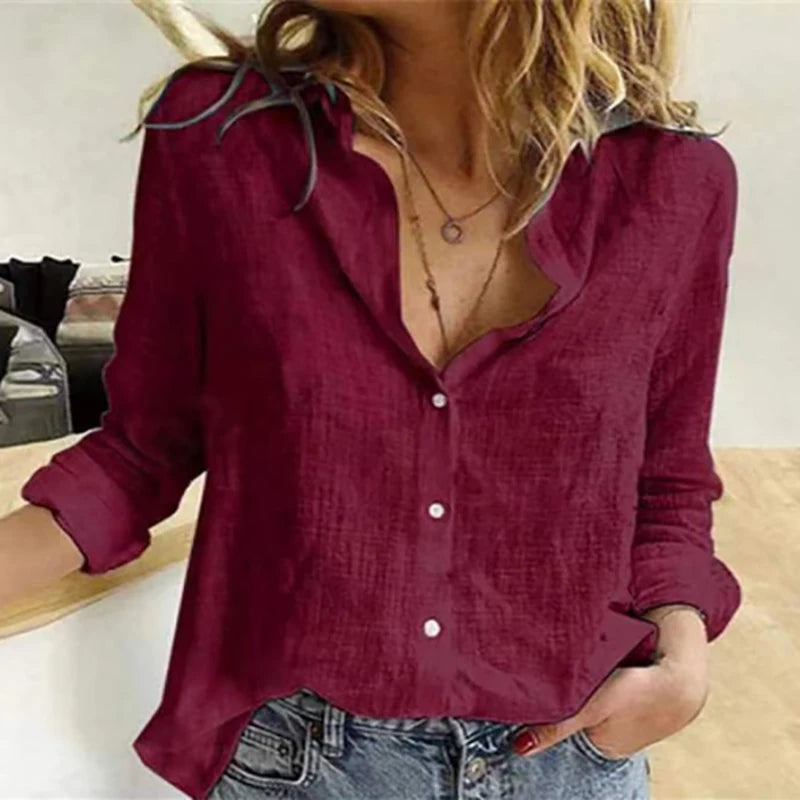 Women's Elegant Cotton Linen Shirt