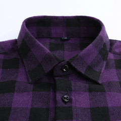 Men's Slim-fit Brushed Flannel Plaid Shirt