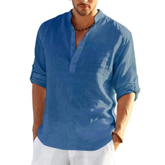 Men's Linen Long Sleeve Casual Shirt