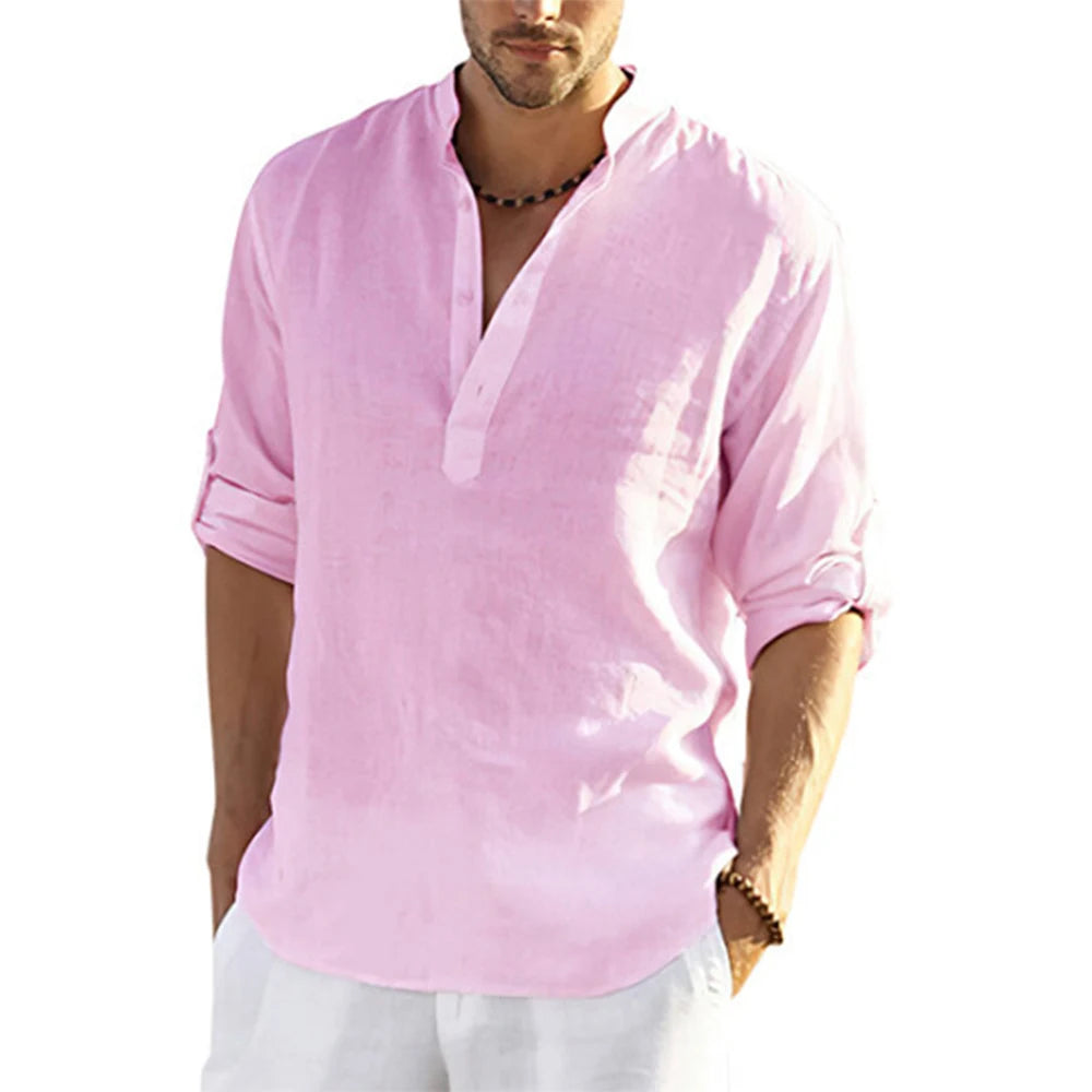 Men's Casual Cotton Linen Shirt